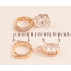 Серьги Xuping цвет Позолота 18K подвески на колечках "Кристальный блеск" 2 в 1 фото №2