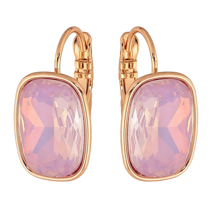 Серьги Xuping цвет Позолота 18К французский замок "Розовые кристаллы" 12 х 15мм фото №1 Серьги Xuping цвет Позолота 18К французский замок "Розовые кристаллы" 12 х 15мм фото №1