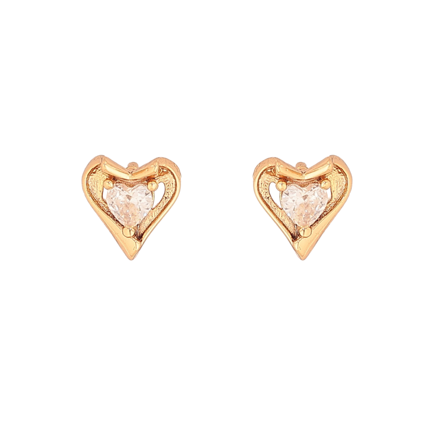 Серьги Xuping цвет Позолота 18K пусеты "Миниатюрные сердечки с кристаллами" фото №1 Серьги Xuping цвет Позолота 18K пусеты "Миниатюрные сердечки с кристаллами" фото №1