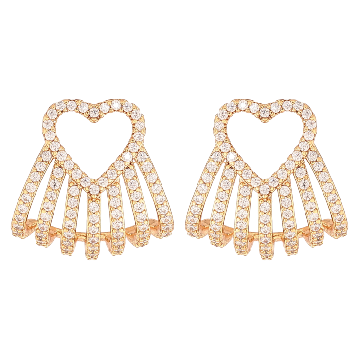 Серьги Xuping цвет Позолота 18K пусеты "Сердечки с кристаллами" фото №15 Серьги Xuping цвет Позолота 18K пусеты "Сердечки с кристаллами" фото №15