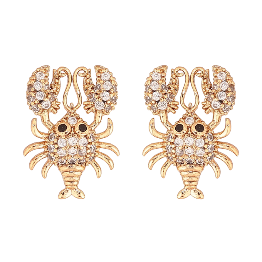Сережки Xuping колір Позолота 18K пусети "Раки з інкрустацією кристалами" фото №1 Сережки Xuping колір Позолота 18K пусети "Раки з інкрустацією кристалами" фото №1