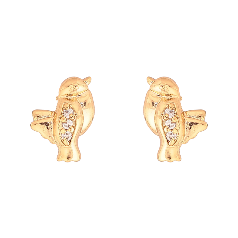 Сережки Xuping колір Позолота 18K пусети "Пташки" фото №5