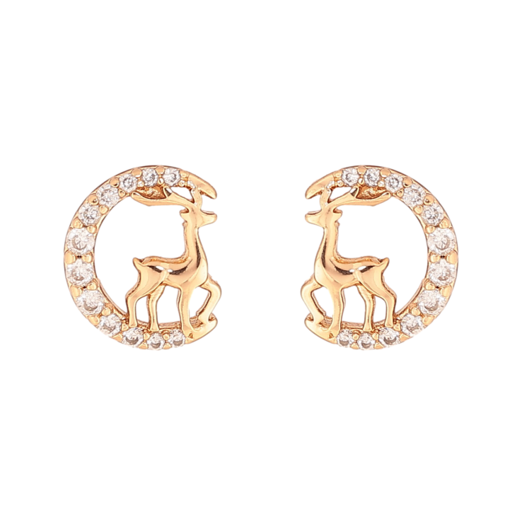Серьги Xuping цвет Позолота 18K пусеты "Олени" фото №14