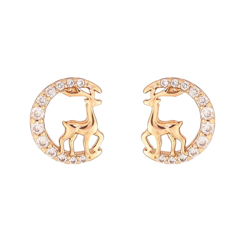 Сережки Xuping колір Позолота 18K пусети "Олені" фото №15 Сережки Xuping колір Позолота 18K пусети "Олені" фото №15