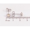 Серьги Xuping цвет Родий с кристаллами Swarovski пусеты "Кристаллы Topaz" ø 6мм фото №2