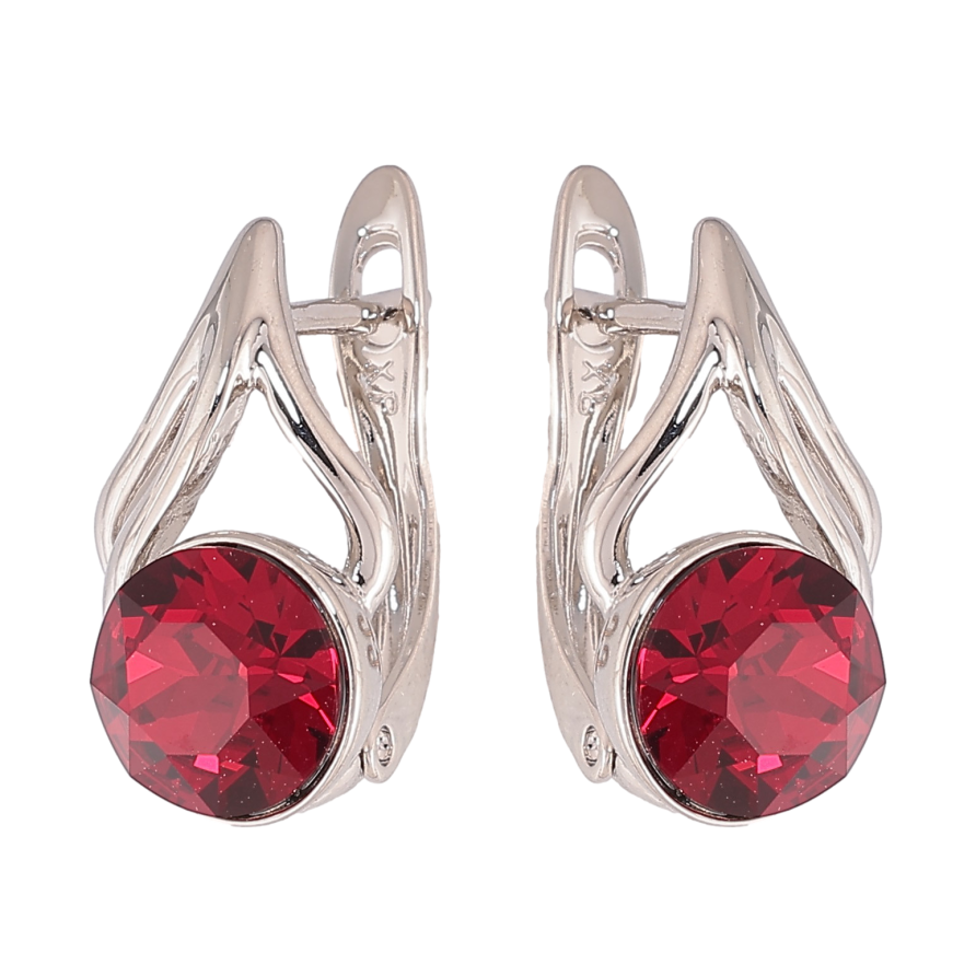Серьги Xuping цвет Родий с кристаллами Swarovski английский замок "Узор с кристаллами Siam" фото №1 Серьги Xuping цвет Родий с кристаллами Swarovski английский замок "Узор с кристаллами Siam" фото №1