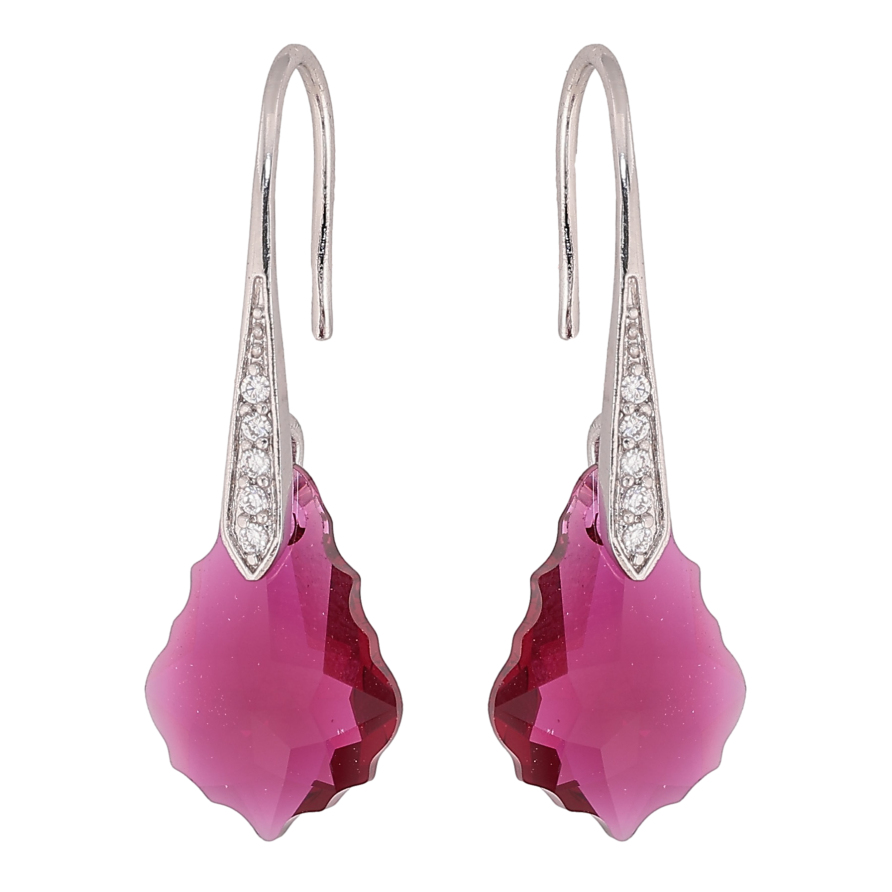 Серьги Xuping цвет Родий с кристаллами Swarovski французский замок "Фигурный кристалл Ruby" фото №1 Серьги Xuping цвет Родий с кристаллами Swarovski французский замок "Фигурный кристалл Ruby" фото №1