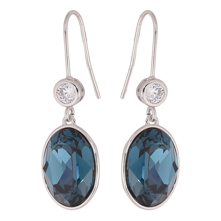 Сережки Xuping колір Родій з кристалами Swarovski французький замок "Кристал Montana" фото №20 Сережки Xuping колір Родій з кристалами Swarovski французький замок "Кристал Montana" фото №20