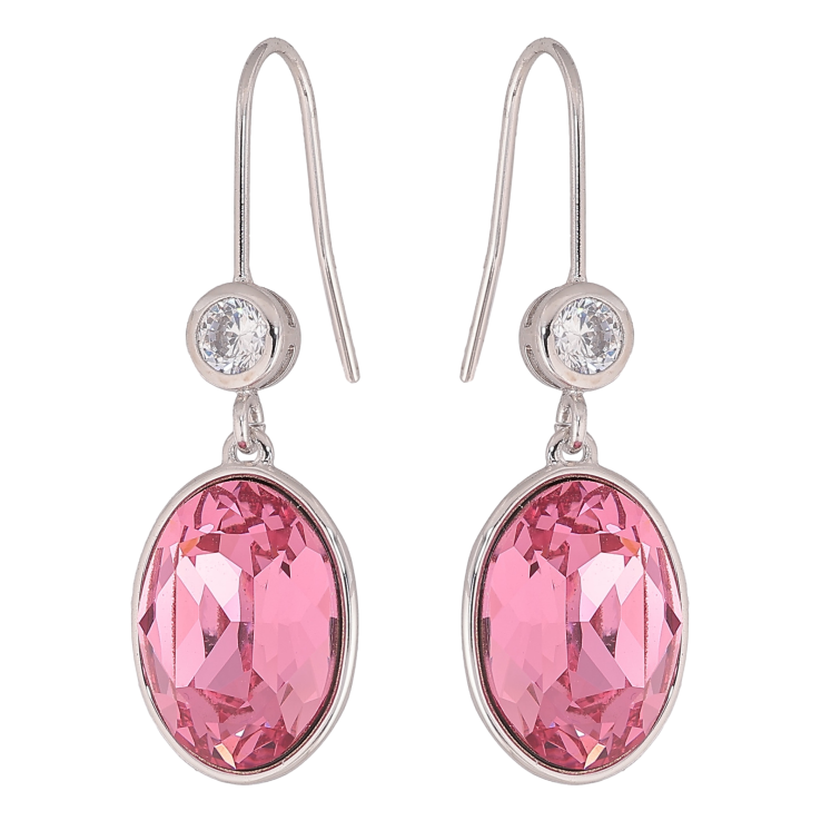 Серьги Xuping цвет Родий с кристаллами Swarovski французский замок "Кристалл Rose" фото №3