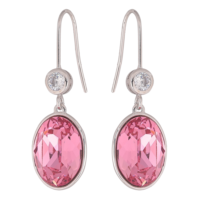 Серьги Xuping цвет Родий с кристаллами Swarovski французский замок "Кристалл Rose" фото №2 Серьги Xuping цвет Родий с кристаллами Swarovski французский замок "Кристалл Rose" фото №2