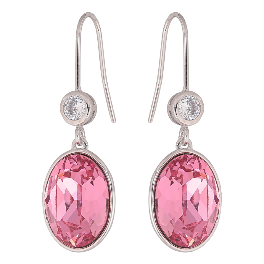 Серьги Xuping цвет Родий с кристаллами Swarovski французский замок "Кристалл Rose" фото №1 Серьги Xuping цвет Родий с кристаллами Swarovski французский замок "Кристалл Rose" фото №1