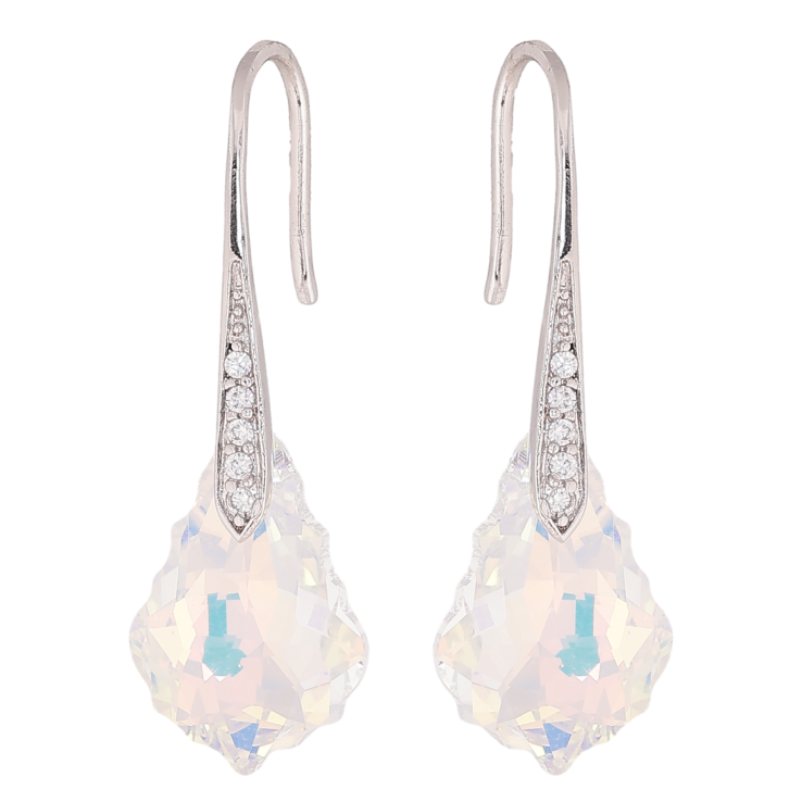 Серьги Xuping цвет Родий с кристаллами Swarovski французский замок "Кристалл Shimmer" фото №14