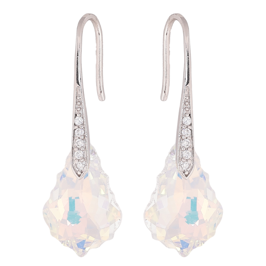Серьги Xuping цвет Родий с кристаллами Swarovski французский замок "Кристалл Shimmer" фото №1 Серьги Xuping цвет Родий с кристаллами Swarovski французский замок "Кристалл Shimmer" фото №1