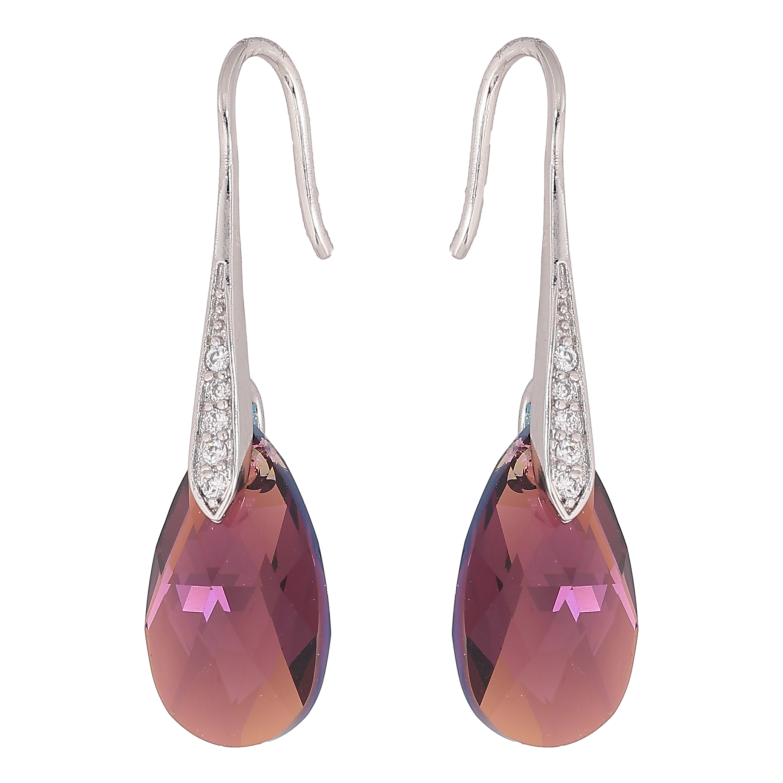 Сережки Xuping колір Родій з кристалами Swarovski французький замок "Кристали Burgundy" фото №14
