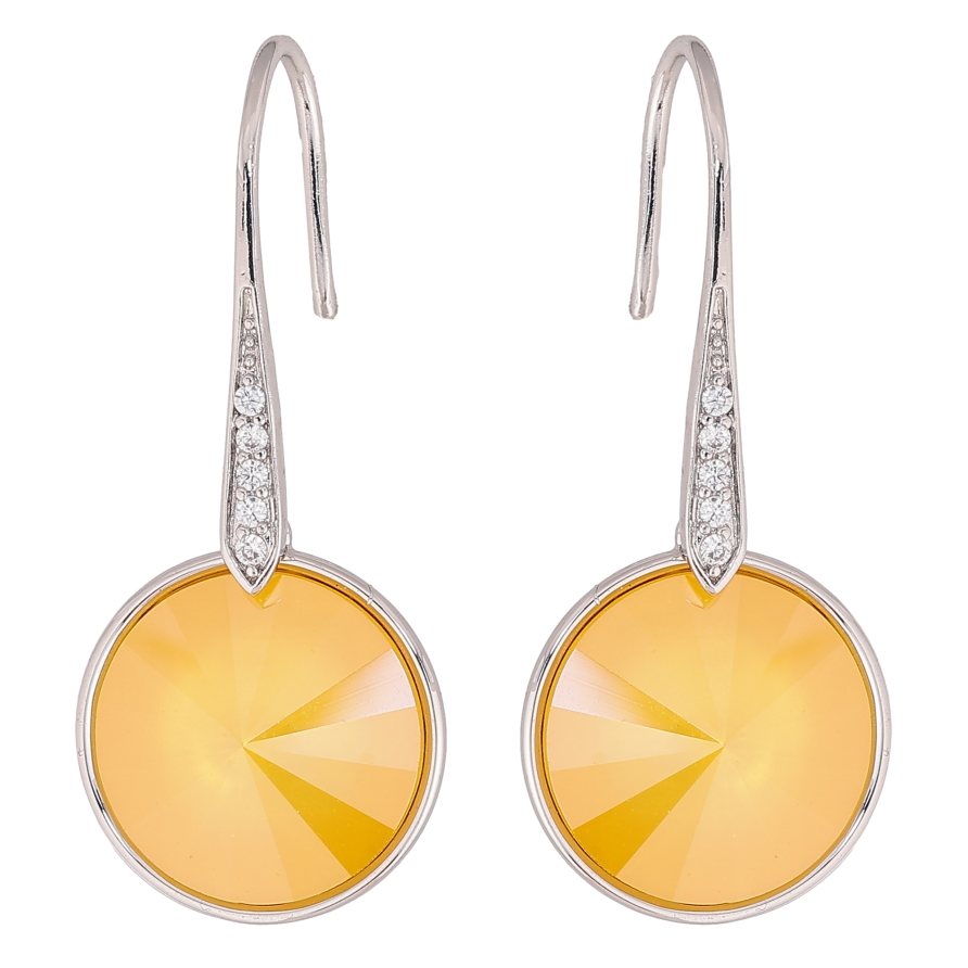 Серьги Xuping цвет Родий с кристаллами Swarovski французский замок "Кристаллы Buttercup" фото №1 Серьги Xuping цвет Родий с кристаллами Swarovski французский замок "Кристаллы Buttercup" фото №1