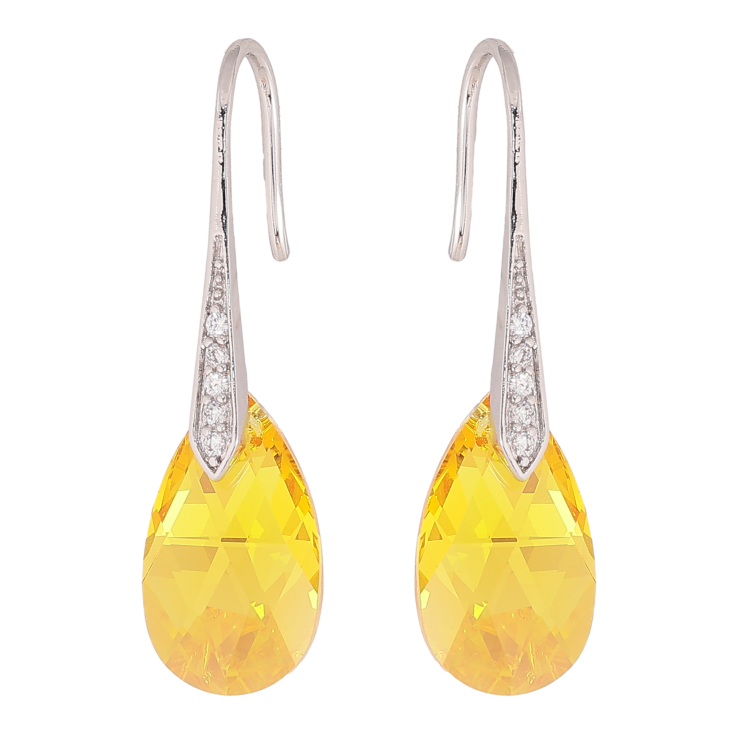 Серьги Xuping цвет Родий с кристаллами Swarovski французский замок "Кристаллы Sunflower" фото №23