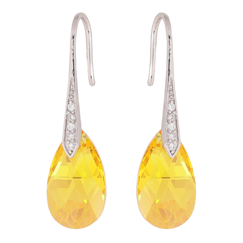 Сережки Xuping колір Родій з кристалами Swarovski французький замок «Кристали Sunflower» фото №3