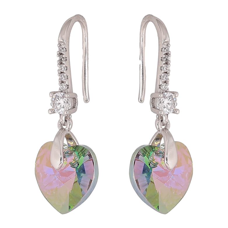 Сережки Xuping колір Родій з кристалами Swarovski французький замок "Серця Vitrail Light" фото №6 Сережки Xuping колір Родій з кристалами Swarovski французький замок "Серця Vitrail Light" фото №6