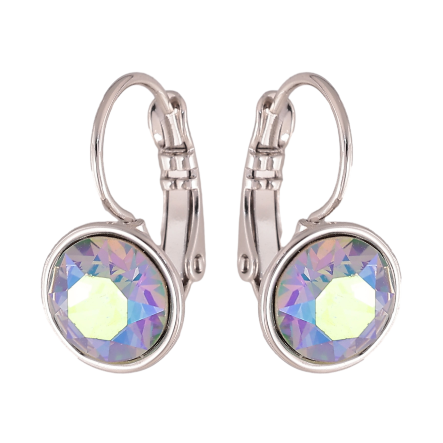 Серьги Xuping цвет Родий с кристаллами Swarovski французский замок "Кристаллы Peridot Shimmer" ø 10мм фото №1 Серьги Xuping цвет Родий с кристаллами Swarovski французский замок "Кристаллы Peridot Shimmer" ø 10мм фото №1