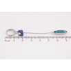 Серьги Xuping цвет Родий с кристаллами Swarovski подвески на колечках "Кристаллы Blue Zircon" фото №2 Серьги Xuping цвет Родий с кристаллами Swarovski подвески на колечках "Кристаллы Blue Zircon" фото №2