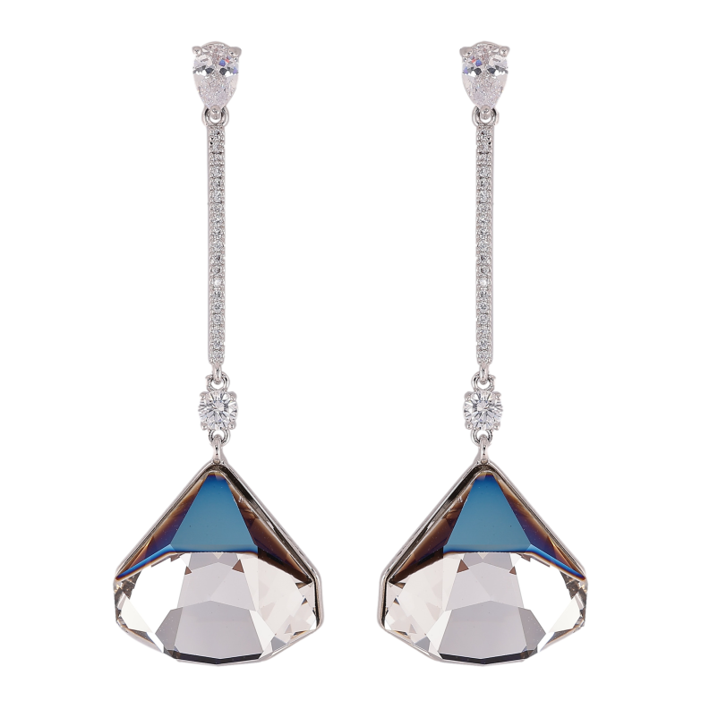 Сережки Xuping колір Родій з кристалами Swarovski пусети "Підвіски з кристалами Bermuda Blue" фото №4 Сережки Xuping колір Родій з кристалами Swarovski пусети "Підвіски з кристалами Bermuda Blue" фото №4