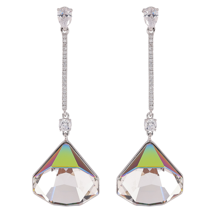 Сережки Xuping колір Родій з кристалами Swarovski пусети "Підвіски з кристалами Vitrail Medium" фото №4