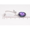 Сережки Xuping колір Родій з кристалами Swarovski пусети "Кристалеві дуги з метеликами та підвісками Heliotrope" фото №3