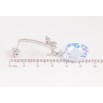 Серьги Xuping цвет Родий с кристаллами Swarovski пусеты "Кристальные дуги с бабочками и подвесками Shimmer" фото №2