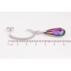 Серьги Xuping цвет Родий с кристаллами Swarovski пусеты "Кристальные дуги с подвесками Vitrail Medium" фото №4