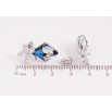 Серьги Xuping цвет Родий с кристаллами Swarovski пусеты "Кристальный цветок с кристаллом Bermuda Blue" фото №3 Серьги Xuping цвет Родий с кристаллами Swarovski пусеты "Кристальный цветок с кристаллом Bermuda Blue" фото №3