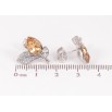 Сережки Xuping колір Родій з кристалами Swarovski пусети "Кристальний бутон Topaz листочки інкрустація" фото №3 Сережки Xuping колір Родій з кристалами Swarovski пусети "Кристальний бутон Topaz листочки інкрустація" фото №3
