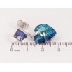 Серьги Xuping цвет Родий с кристаллами Swarovski пусеты "Кубики с кристальными сердечками Capri Blue" фото №3