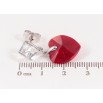 Серьги Xuping цвет Родий с кристаллами Swarovski пусеты "Кубики с кристальными сердечками Siam" фото №3