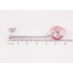 Серьги Xuping цвет Родий с кристаллами Swarovski пусеты "Подвески кристальные сердечки Light Rose" фото №3
