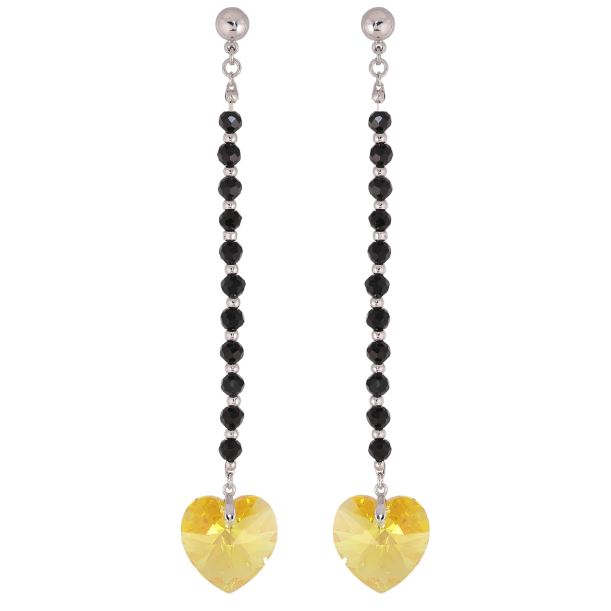 Сережки Xuping колір Родій з кристалами Swarovski пусети «Підвіски з чорних намистин із кристалами Sunflower» фото №1 Сережки Xuping колір Родій з кристалами Swarovski пусети «Підвіски з чорних намистин із кристалами Sunflower» фото №1