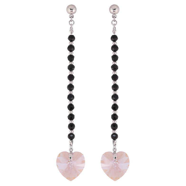 Сережки Xuping колір Родій з кристалами Swarovski пусети «Підвіски з чорних намистин з кристалами Rose» фото №1 Сережки Xuping колір Родій з кристалами Swarovski пусети «Підвіски з чорних намистин з кристалами Rose» фото №1
