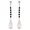 Сережки Xuping колір Родій з кристалами Swarovski пусети "Підвіски з чорних намистин з кристалами Shimmer" фото №3