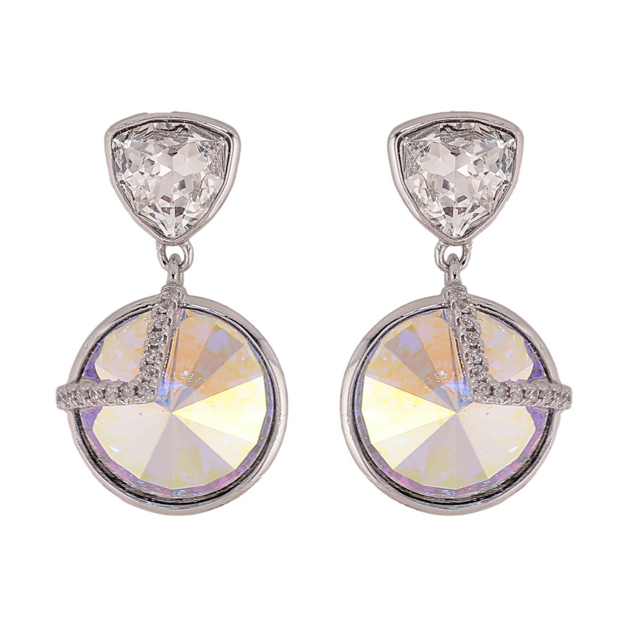 Сережки Xuping колір Родій з кристалами Swarovski пусети «Підвіски з кристалами Clear і АВ» фото №1 Сережки Xuping колір Родій з кристалами Swarovski пусети «Підвіски з кристалами Clear і АВ» фото №1