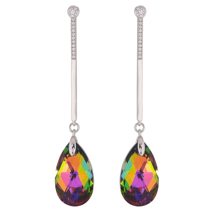 Сережки Xuping колір Родій з кристалами Swarovski пусети "Підвіски з кристалами Vitrail Medium" фото №15