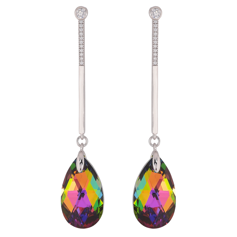 Сережки Xuping колір Родій з кристалами Swarovski пусети "Підвіски з кристалами Vitrail Medium" фото №7 Сережки Xuping колір Родій з кристалами Swarovski пусети "Підвіски з кристалами Vitrail Medium" фото №7