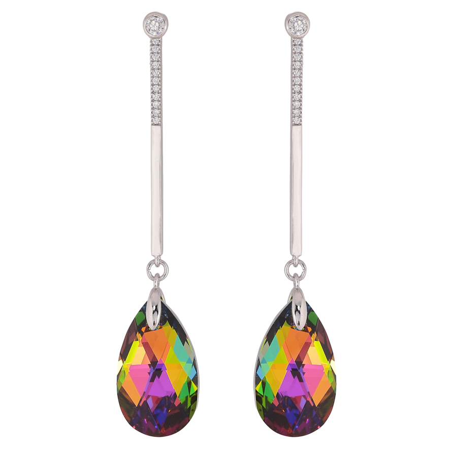 Серьги Xuping цвет Родий с кристаллами Swarovski пусеты "Подвески с кристаллами Vitrail Medium" фото №1 Серьги Xuping цвет Родий с кристаллами Swarovski пусеты "Подвески с кристаллами Vitrail Medium" фото №1