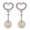 Серьги Xuping цвет Родий с кристаллами Swarovski пусеты "Сердечки с подвеской кристалл Luminous Green" фото №2 Серьги Xuping цвет Родий с кристаллами Swarovski пусеты "Сердечки с подвеской кристалл Luminous Green" фото №2