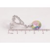 Серьги Xuping цвет Родий с кристаллами Swarovski пусеты "Сердечки с подвеской кристалл Vitrail Light" фото №3