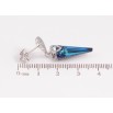Серьги Xuping цвет Родий с кристаллами Swarovski пусеты "Сердечки, подвески кристалл Metallic Blue" фото №3 Серьги Xuping цвет Родий с кристаллами Swarovski пусеты "Сердечки, подвески кристалл Metallic Blue" фото №3