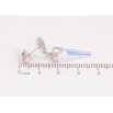 Серьги Xuping цвет Родий с кристаллами Swarovski пусеты "Сердечки с кристаллам, подвески кристалл Shimmer" фото №3