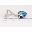 Серьги Xuping цвет Родий с кристаллами Swarovski пусеты "Сердечки с подвеской кристалл Capri Blue" фото №3
