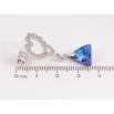 Серьги Xuping цвет Родий с кристаллами Swarovski пусеты "Сердечки с подвеской кристалл Bermuda Blue" фото №3 Серьги Xuping цвет Родий с кристаллами Swarovski пусеты "Сердечки с подвеской кристалл Bermuda Blue" фото №3