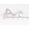 Серьги Xuping цвет Родий с кристаллами Swarovski пусеты "Сердечки с подвеской кристалл Shimmer" фото №3