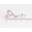 Серьги Xuping цвет Родий с кристаллами Swarovski пусеты "Сердечки с подвеской кристалл Shimmer" фото №3 Серьги Xuping цвет Родий с кристаллами Swarovski пусеты "Сердечки с подвеской кристалл Shimmer" фото №3