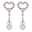 Серьги Xuping цвет Родий с кристаллами Swarovski пусеты "Сердечки с подвеской кристалл Shimmer" фото №2 Серьги Xuping цвет Родий с кристаллами Swarovski пусеты "Сердечки с подвеской кристалл Shimmer" фото №2